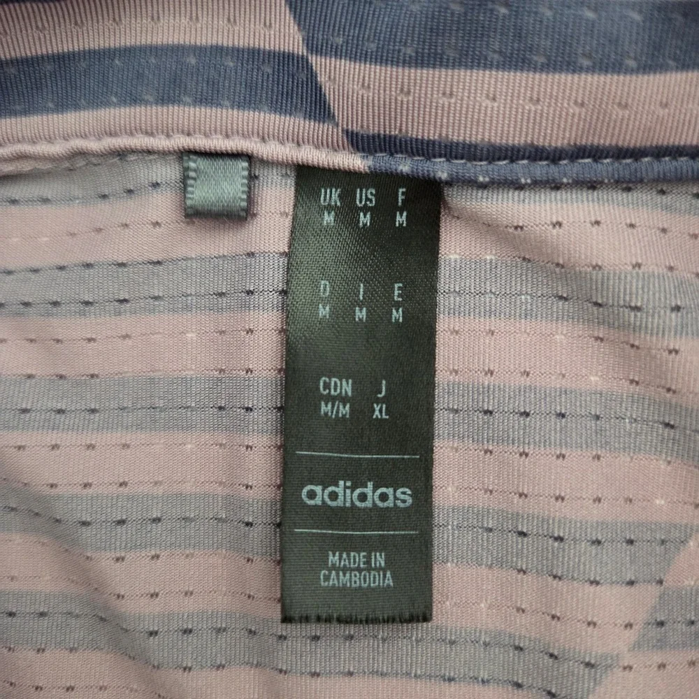 Adidas Golf Polo Purple Gray Striped Eisenhower USAFA Mens Medium